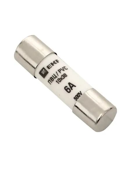 Вставка плавкая цилиндрическая ПВЦ 10х38 6А EKF pvc-10x38-6