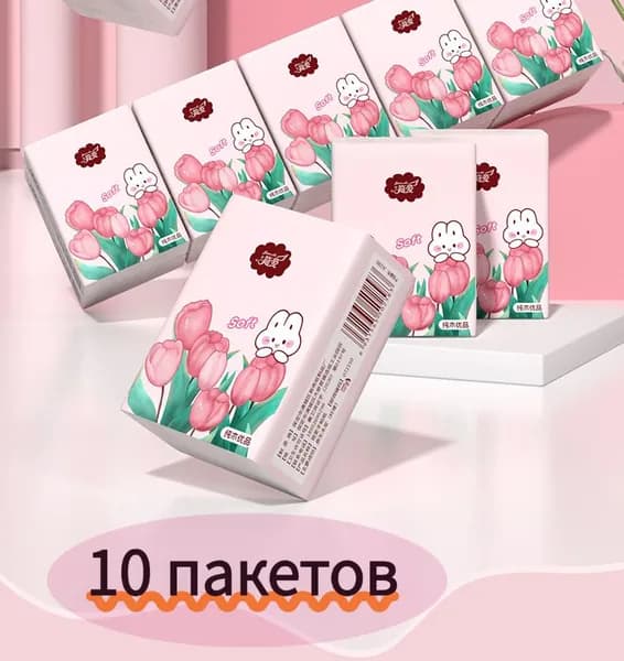 Бумажные платки, 6 шт.