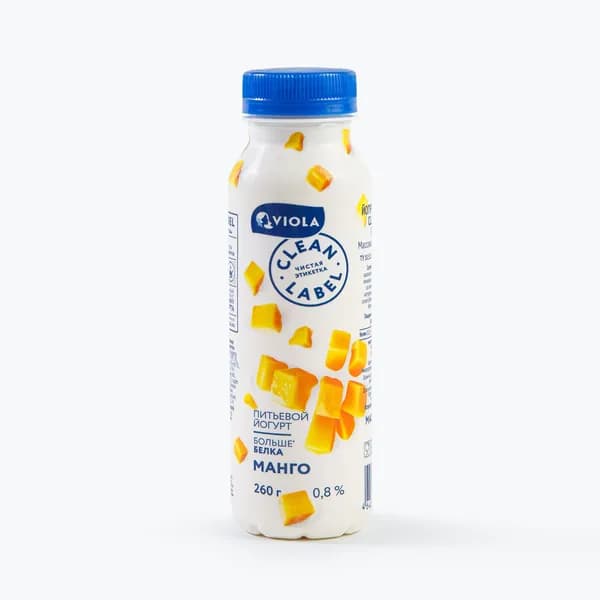Йогурт питьевой с манго 0,8% 260 г, Clean Label