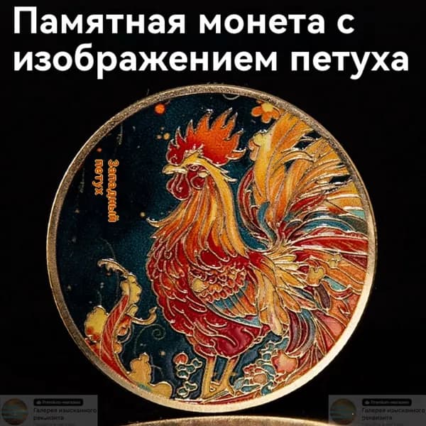 Памятная медаль двенадцати созвездий с цветной печатью; позолоченная памятная монета Зодиака/цыпленок