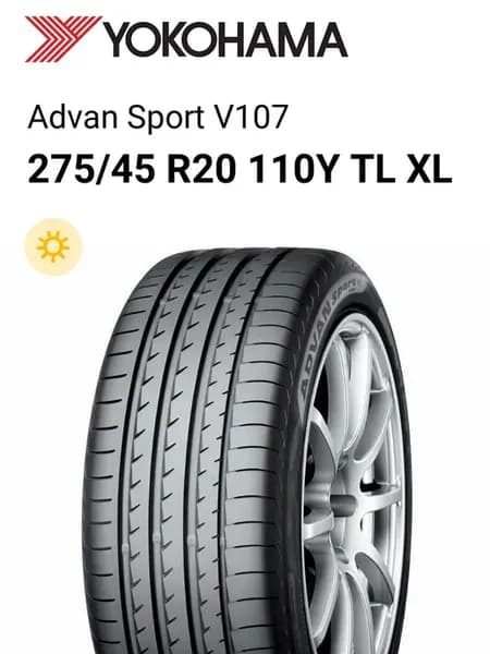 Шины летние 275 45 R20 110Y TL XL Advan Sport V107