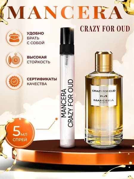 Mancera Crazy For Oud парфюм женский стойкий 5мл