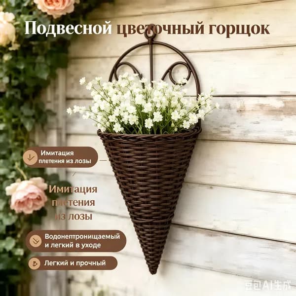 quivix Вазон 31.5 см, 1 шт, цвет шоколадный