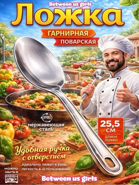 Большая поварская ложка. Сервировочная ложка