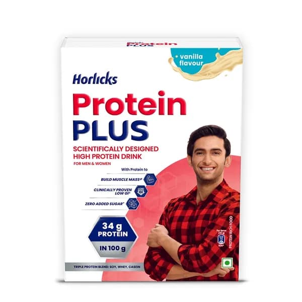 Белковый Horlicks напиток Хорликс Плюс Ванильный 400г