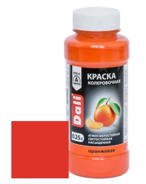 DALI Краска, Водно-дисперсионная, 0.25 л, оранжевый