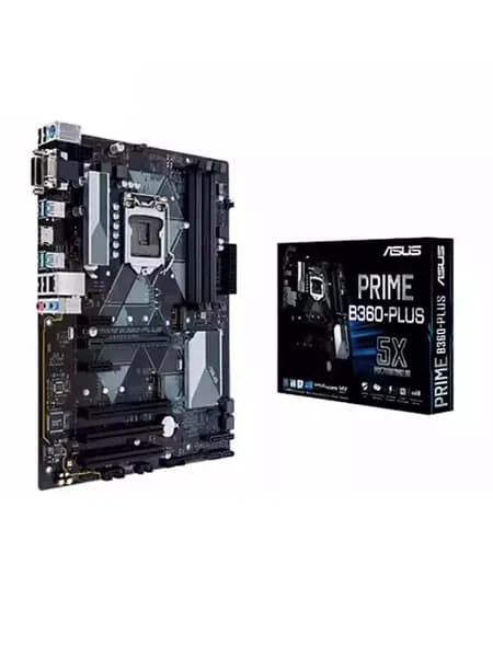 ASUS Системный блок PRIME B365-PLUS), PRIME B365-PLUS, черно-серый, хром