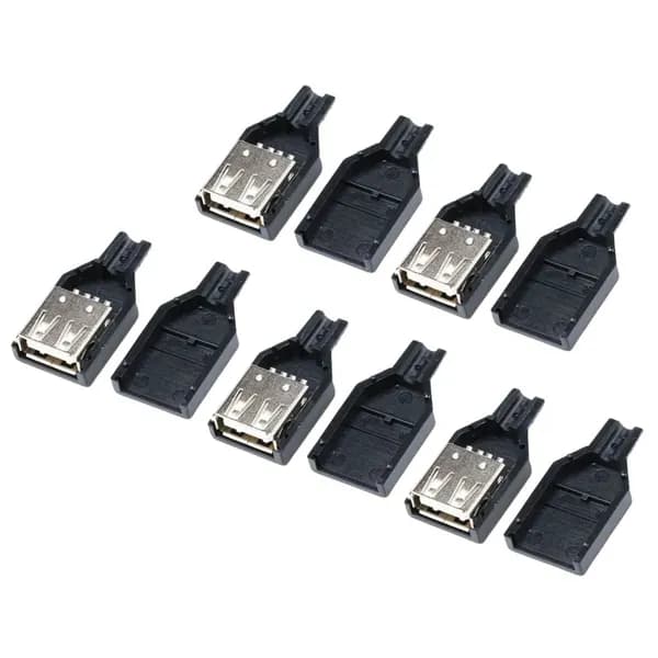 5 шт., линия сварки USB-разъема типа A, 4P, 5 В, зарядное устройство для мобильных устройств, гнездовой разъем
