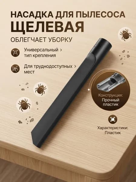 Насадка на пылсесос щелевая узкая для уборки в труднодоступных местах с переходником 32-35 мм