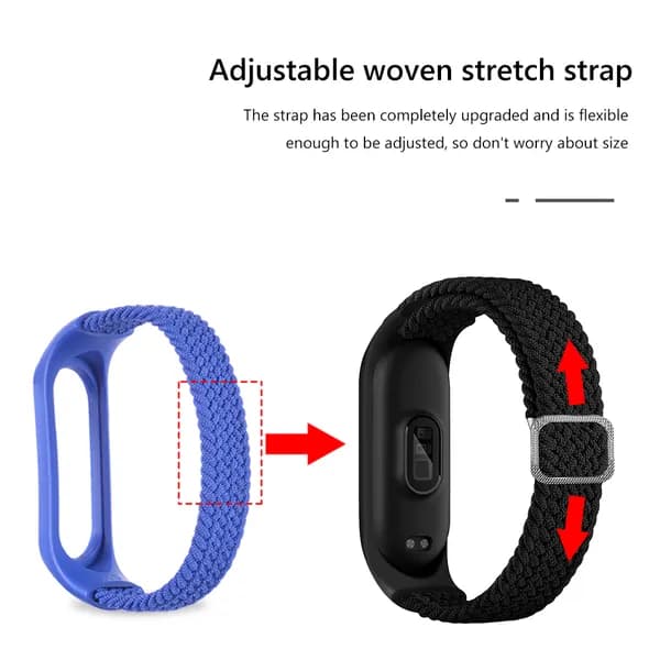 Сменный ремешок для фитнес-браслета Xiaomi Mi Band 7 из нейлона и силикона, регулируемый