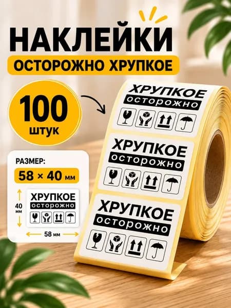 Этикетка 4 x 5.8 см, 100 шт.