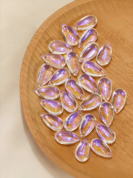 Подвески в форме капли из стекла для рукоделия и создания украшений 13.8*7.8mm 50шт прозрачный