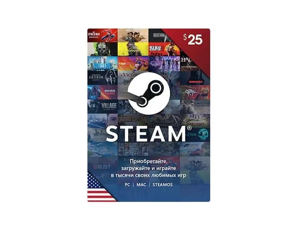Карта оплаты Steam 25 USD USA