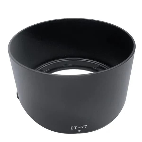 Круговая бленда ET-77 для Canon RF 85mm F/2 Macro IS STM, предотвращает блики и защищает объектив. Twist-On / обратная установка