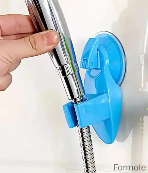 Держатель для душа с всасывающей чашкой из глянцевого синего пластика, современного дизайна, для ванны и душа, со стеновым и крайним креплением