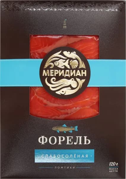 Форель слабосоленая МЕРИДИАН ломтики, 120г