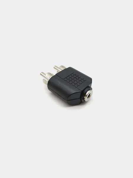 Переход 2 x RCA "шт" - 3.5мм "гн" моно пластик