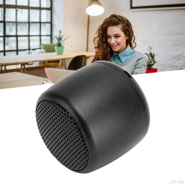 Металлическая портативная безживая колонка с сильным сабвуфером, USB-заряжаемая, для телефона, планшета и ПК, черный цвет