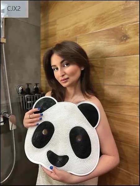 Мочалка массажная для тела и ног силиконовая, массажный коврик для ног, мочалка на присосках Панда, щетка силиконовая для ног и тела-CJX2