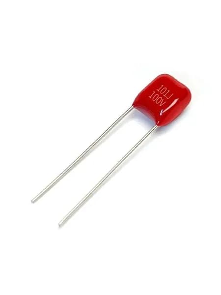 10 шт Пленочный конденсатор CBB 101J 100V 100pF ( 100 пФ-100 вольт ), 5%, Расстояние между штифтами 5мм