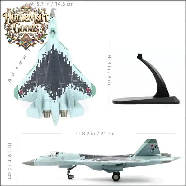 Эксклюзивная модель Су57 в масштабе 1/100 предназначена для пополнения коллекций, подарков и истинных поклонников авиации.