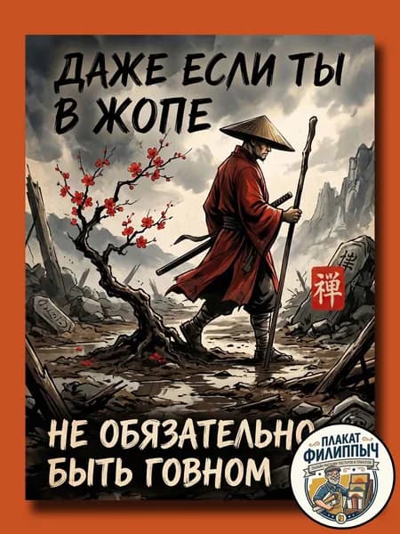 Постер мотивация "Если всё плохо - не будь г..." - 30х40см (без рамки)