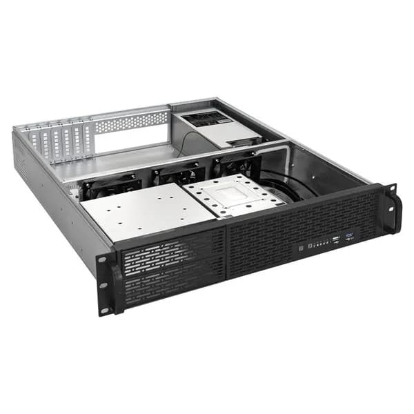 Серверный корпус 2U для пк, ExeGate ServerPRO-2U-920ADS, Сталь, Черный/серебристый mini ITX, mini DTX, mATX, ATX (EX293932RUS)