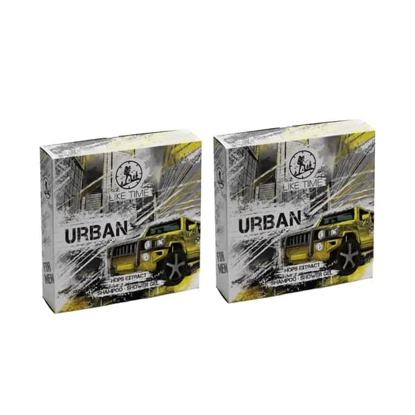 LIKE TIME Подарочный набор Urban: Шампунь для волос мужской 250 мл + гель для душа 250 мл, 2 уп.