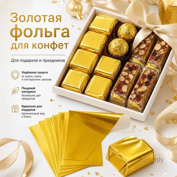 Фольга цветная, 100 лист., шт