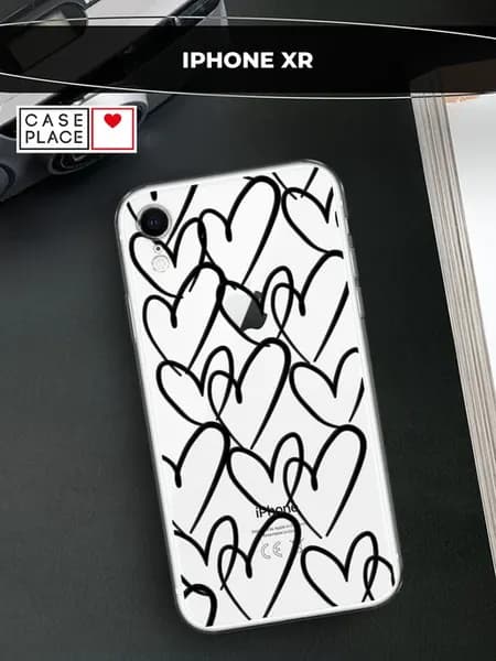 Чехол на iPhone XR с сердечками