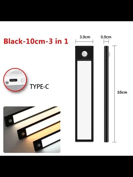 LED подсветка для шкафа Black-10cm-3 in 1, черная