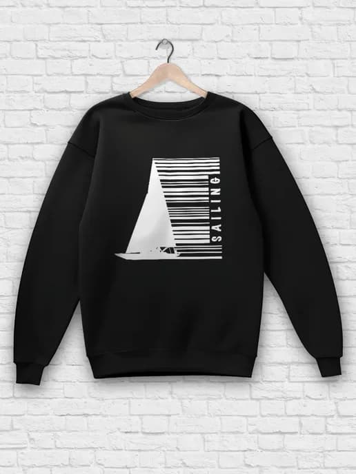 Свитшот qr code штрихкод sailing парусный спорт