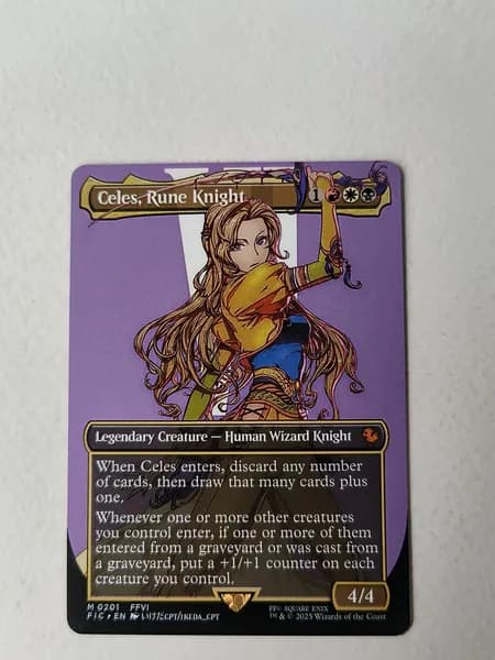 Портативные карты MTG Высококачественные карты Final Fantasy без фольги Celes, Рыцарь Руны 201