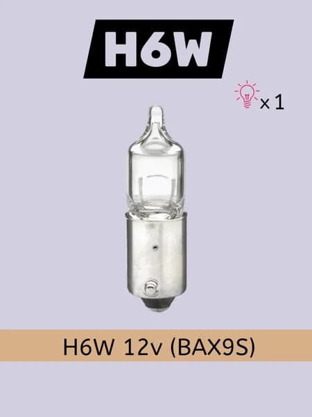 Лампа автомобильная 12V прозрачная H6W (цоколь BAX9S) 1 шт