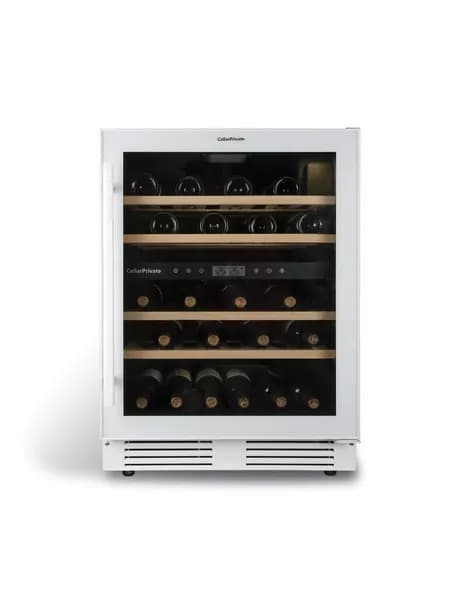 Винный шкаф Cellar Private CP043-2TW, встраиваемый, двухтемпературный на 44 бут, белый.