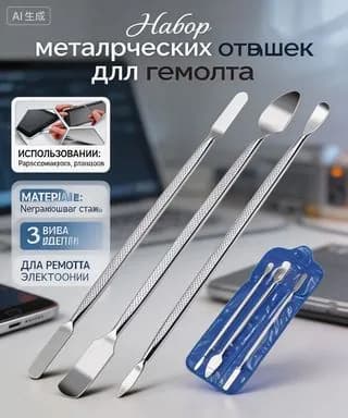 3-в-1 набор двойных металлических лопаток-открывалок для iPhone, iPad, смартфонов, вскрытие корпуса без повреждений, 3 штуки