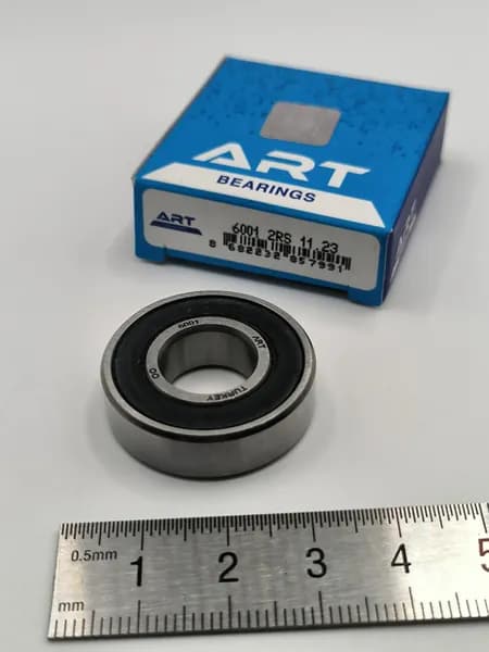 Подшипник 6001 2RS ART Турция (аналог гост 180101) размер 12х28х8мм (1 шт).
