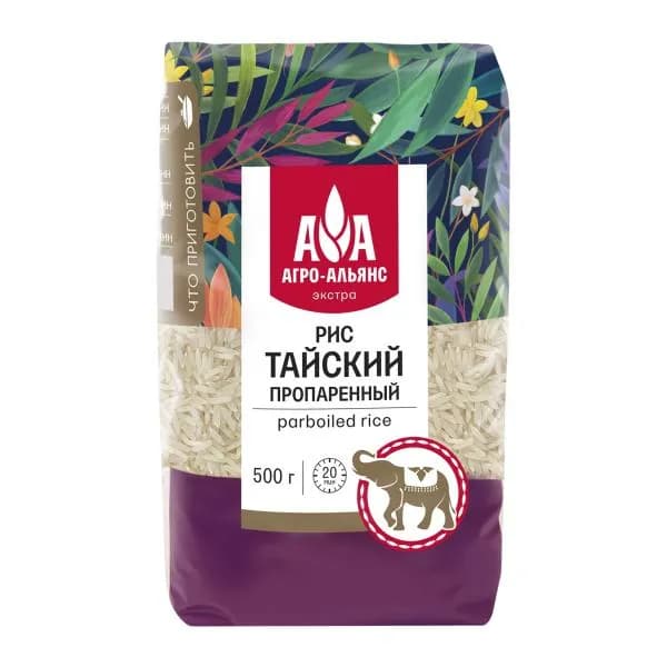 Рис Агро-Альянс Экстра Тайский пропаренный 500г