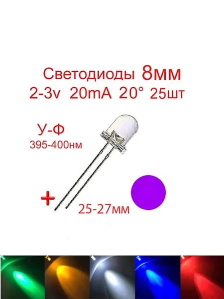 Светодиодная лента 0.13 Вт, Фиолетовый, 250 шт