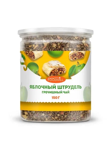 Гречишный чай ЯБЛОЧНЫЙ ШТРУДЕЛЬ 150 гр., натуральный, гранулированный, без кофеина, FOODVILL