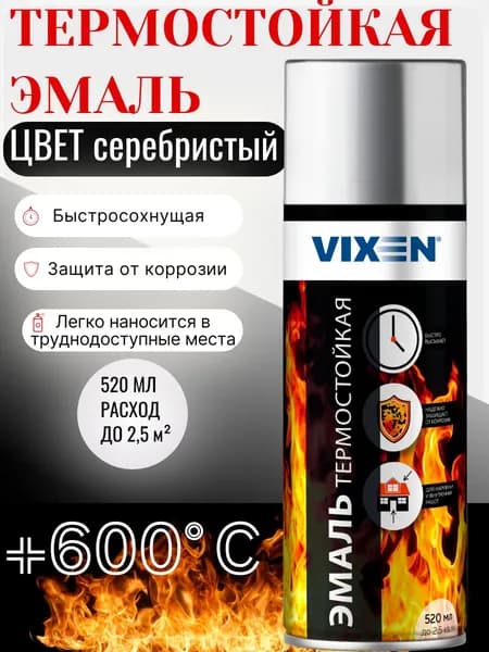 Краска термостойкая в аэрозоле цвет серебристый