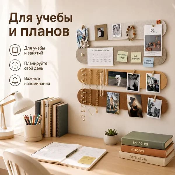 Текстильная доска для заметок, органайзер для фото и записок, настенная доска для дома и офиса