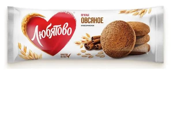 Любятово Печенье овсяное Классическое, 200 г/