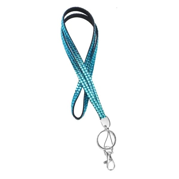 Многоколорный ремешок-лanyard с металлическим зажимом, Синий
