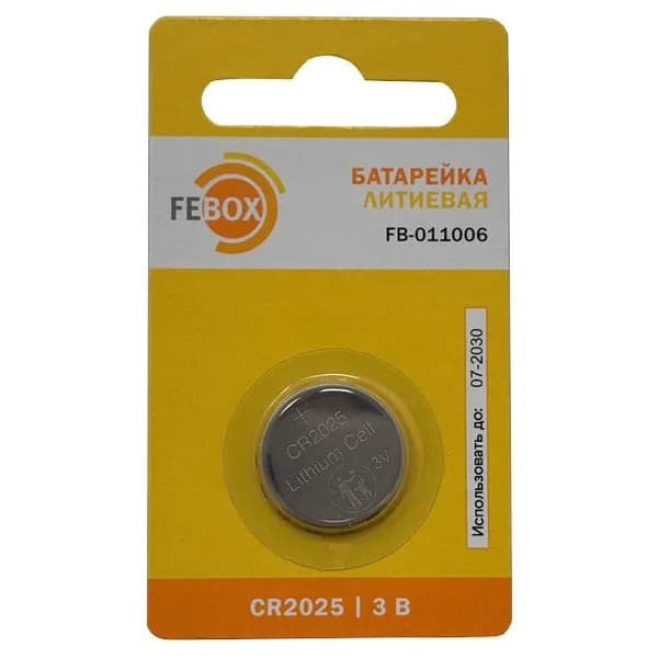 Батарейка FEBOX CR2025 блистер 1шт