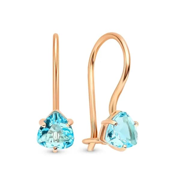 Серьги детские с фианитами из красного золота 585 пробы 585GOLD