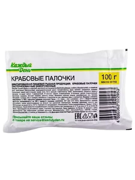Крабовые палочки Каждый День замороженные 100 г