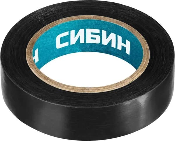 Изолента ПВХ, 10 м х 15 мм, СИБИН, черная (1235-2) 1 шт