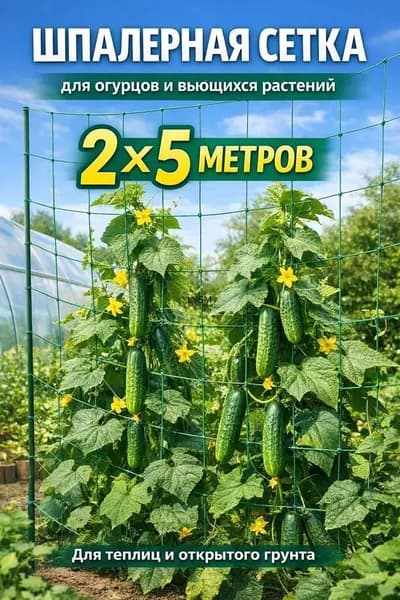 Сетка садовая шпалерная,Пластик,5х2м