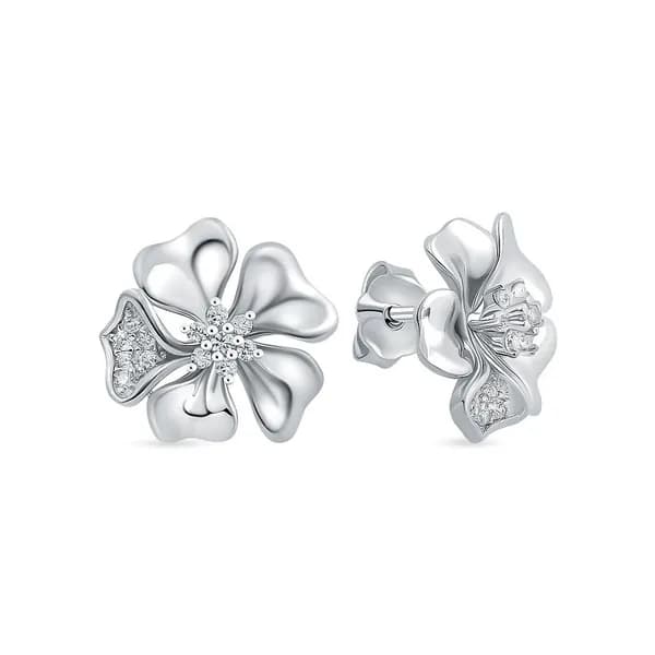 Серьги женские с фианитами серебро 925 пробы 585GOLD